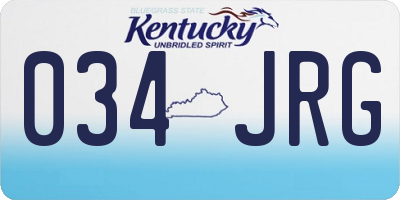 KY license plate 034JRG