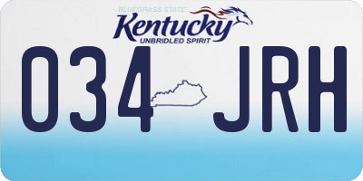 KY license plate 034JRH