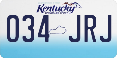 KY license plate 034JRJ