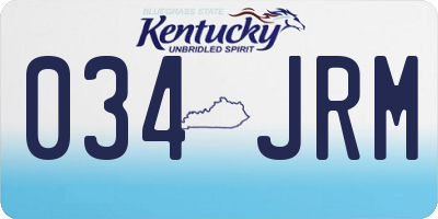 KY license plate 034JRM