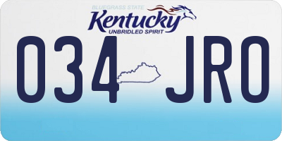 KY license plate 034JRO