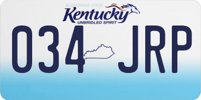 KY license plate 034JRP