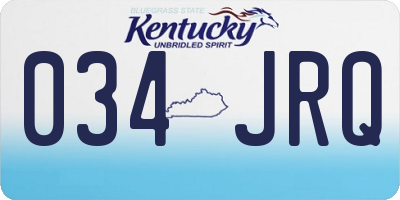 KY license plate 034JRQ