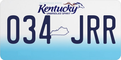 KY license plate 034JRR