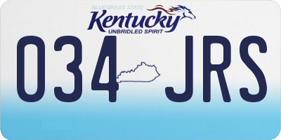 KY license plate 034JRS