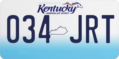 KY license plate 034JRT