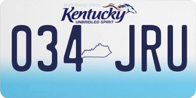 KY license plate 034JRU