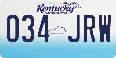 KY license plate 034JRW