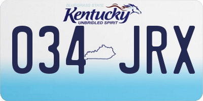 KY license plate 034JRX