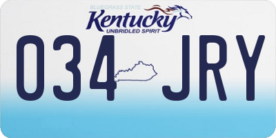 KY license plate 034JRY