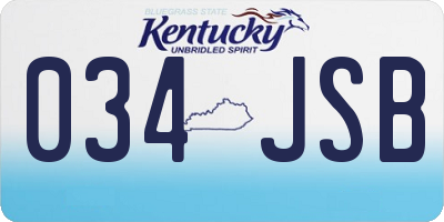 KY license plate 034JSB