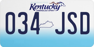 KY license plate 034JSD