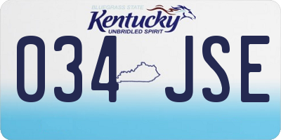 KY license plate 034JSE