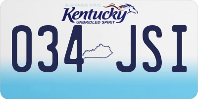 KY license plate 034JSI
