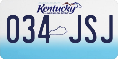 KY license plate 034JSJ