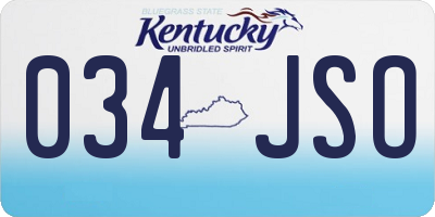 KY license plate 034JSO