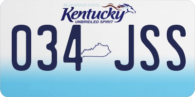 KY license plate 034JSS