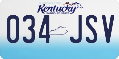KY license plate 034JSV