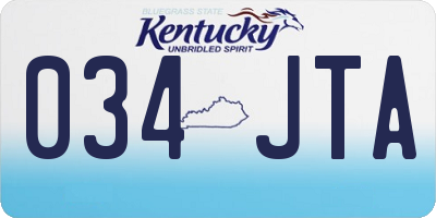 KY license plate 034JTA