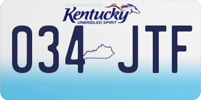KY license plate 034JTF