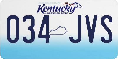 KY license plate 034JVS