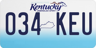 KY license plate 034KEU