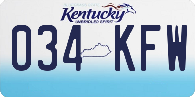 KY license plate 034KFW