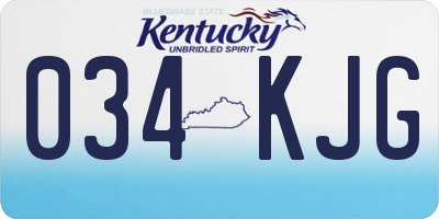 KY license plate 034KJG