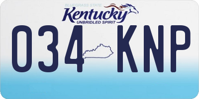 KY license plate 034KNP