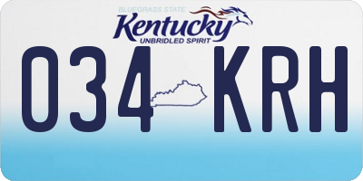 KY license plate 034KRH