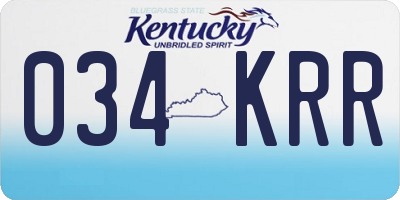 KY license plate 034KRR