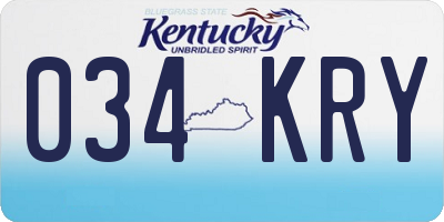 KY license plate 034KRY