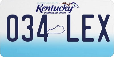 KY license plate 034LEX