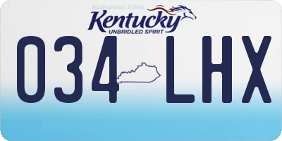 KY license plate 034LHX