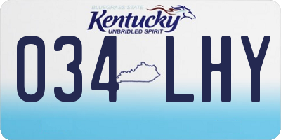 KY license plate 034LHY