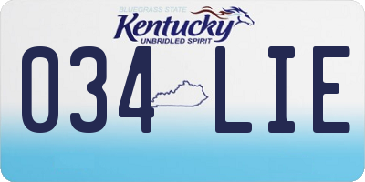 KY license plate 034LIE