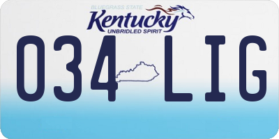 KY license plate 034LIG