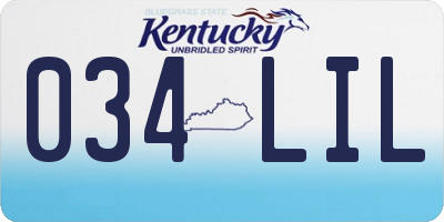 KY license plate 034LIL