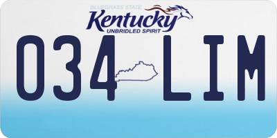 KY license plate 034LIM