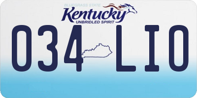 KY license plate 034LIO