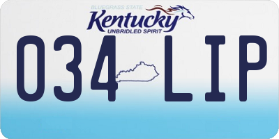 KY license plate 034LIP