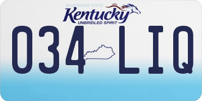 KY license plate 034LIQ
