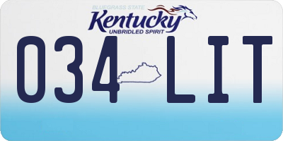 KY license plate 034LIT
