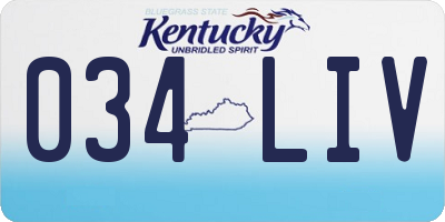 KY license plate 034LIV