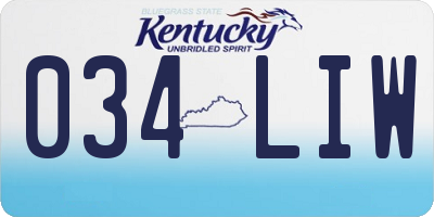 KY license plate 034LIW