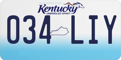KY license plate 034LIY