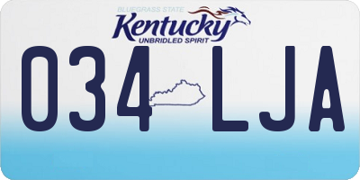 KY license plate 034LJA