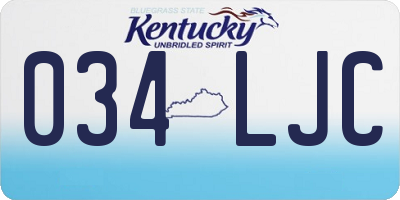 KY license plate 034LJC