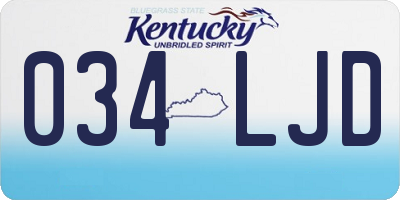 KY license plate 034LJD