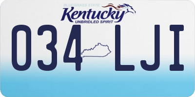 KY license plate 034LJI